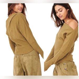 We The Free Olive Thermal Off-Shoulder Top